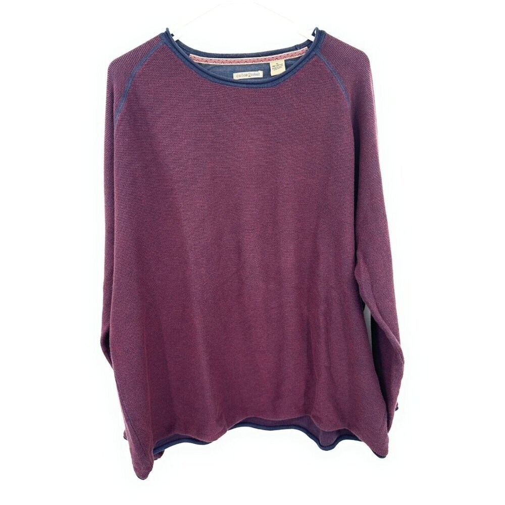 Carbon 2 Cobalt‎ Sweater Men's Red Knit Pullover Cotton Size XL